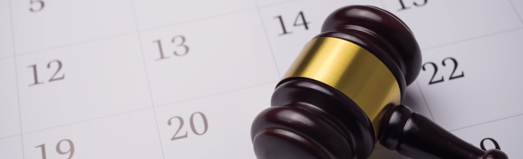 gavel on calendar