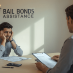 Client receiving bail bond advice and support during a face-to-face consultation.