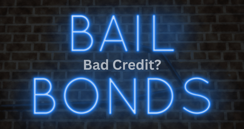 blue neon sign says bail bonds with white letters bad credit?
