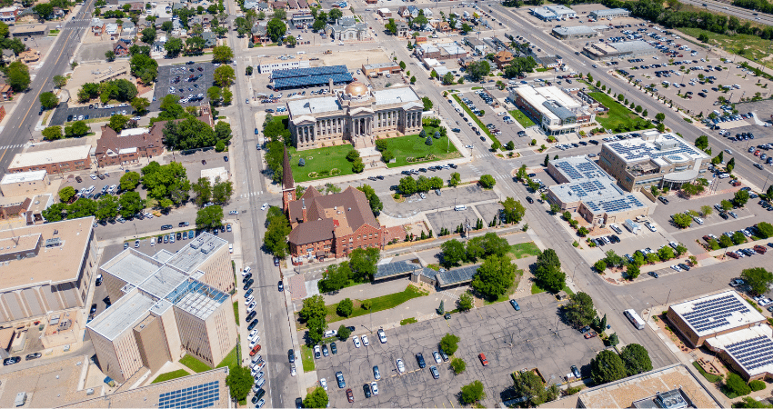 overlook of pueblo county including jail