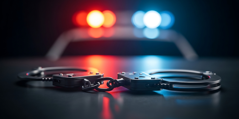 police car and handcuffs