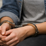 woman arrested with handcuffs