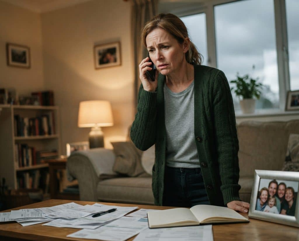 Worried family member calling a bail bond company after a relative's arrest